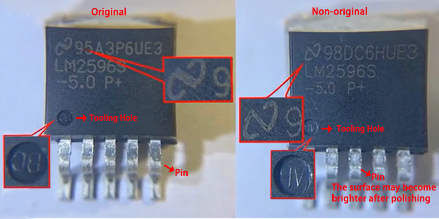 counterfeit chip marking comparison microscope